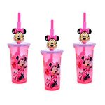 [3-Pack] Disney Minnie Mouse 15oz Buddy Sip Tumbler Cup with Lid & Straw, BPA-Free