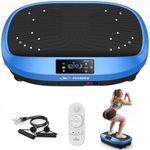 FLYBIRD Vibration Plate Exercise Machine, Lymphatic Drainage Machine, Whole Body Workout Vibration Platform w/ 2 Resistance Bands for Wellness and Fitness-Blue