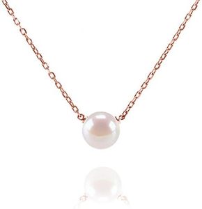 PAVOI Handpicked AAA+ Freshwater Cultured Single Pearl Necklace Pendant | Rose Gold Necklaces for Women