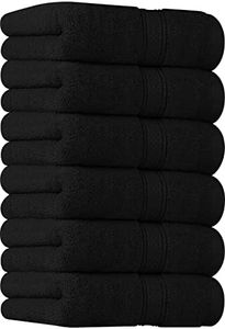 Utopia Towels Premium Black Hand Towels - 100% Combed Ring Spun Cotton, Ultra Soft and Highly Absorbent, 600 GSM Exrta Large Hand Towels 16 x 28 inches, Hotel & Spa Quality Hand Towels (6-Pack)