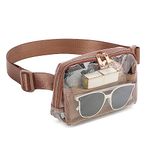 Clear Fanny Pack, Stadium Approved Clear Belt Bag for Women, Small Clear Waist Bag for Concerts, Sports, Travel (Brown)