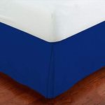 Queen Size Luxury Tailored Bed Skirt 14" Drop Pleated Styling Dust Ruffled Solid Royal Blue New