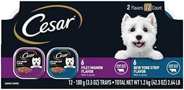 (12 Pack) Cesar Canine Cuisine Wet Dog Food Filet Mignon & New York Strip 3.5 oz