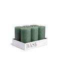 Mottled Pillar Candles - Set of 6-3" x 6" Dripless Unscented Candles in Dark Green for Home Decor, Relaxation & All Occasions