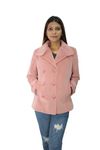 HAUTEMODA Women Velvet Short Buttoned Coat/Blazer For Winters (M, Powder pink)