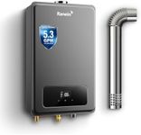 Ranein Propane Gas Tankless Water Heater Max 5.3 GPM, 130,000 BTU Indoor On Demand Instant Hot Water Heater with LED Temperature Control Panel, Vent Pipe