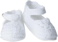 Jefferies Socks Baby Girls Mary Jane Bootie infant and toddler socks, White, Newborn US