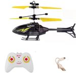 VRIKRION Remote Control Helicopter Flying Helicopter,Remote Control Helicopter for 6 + Years Boys Indoor and Outdoor Helicopter, Palm Sensing Helicopter with led Lights (Pack of 1 (Black-Yellow)