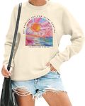 FAYALEQ Christian Sweatshirt Women His Mercies Are New Every Morning Shirt Sunrise Mountain Tee Inspirational Faith Tops, Beige, Medium