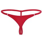 iiniim Womens Stretchy Low Rise Micro Mini G-String T-Back Thongs Bikini Tanga Lingerie Underwear Red#2 One Size