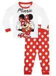 Disney Pyjamas | Long Sleeve Minnie Mouse Pyjamas | 100% Cotton Girls Pjs Age 3 to 4 Years Multicoloured