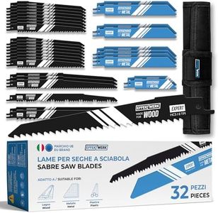 Effektwerk Lame per sega universale (32 pezzi), set di lame per sega sostitutiva in acciaio al carburo, seghetti universali HCS e bimetallici per legno, metallo e plastica