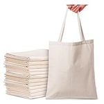 FABULUCK Tote Bag |Pack of 12| Plain Natural Cotton Bag Ideal for Shopping Printing and Decoration Lightweight Reusable Canvas Fabric Bags for DIY, Advertising, Promotion, Gifts