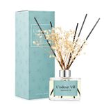 L'odeur Vill Reed Diffuser Set, 6.7 oz(200ml) Jasmine & Lily Scented Diffuser with 6 Oil Diffuser Sticks, Home Fragrance Essential Oil Reed Diffuser for Home Large Rooms Bathroom Shelf Decor