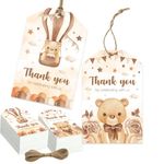 50Pcs Bear Thank You for Celebrating with Us Tags- Bear Baby Shower Tags Gift Tags Paper Label Gift Wrap Hang Tags Thank You Tags for Wedding Birthday Baby Shower Party Favors(Bear)