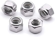 1/4-20 Nylon Insert Hex Lock Nuts Stainless Locknuts, Hex Drive, Bright Finish, 304 Stainless Steel 18-8 SS, Coarse Thread, 25 of Pack