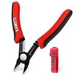 KAIWEETS Wire Cutters 6-Inch Flush Pliers with Supplementary Stripping, Cutting Pliers, Handy and Slim Diagonal Cutters, Sharp Snip