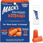 Mack’s Maximum Protection Soft Foam Earplugs – 10 Pair, 33 dB Highest NRR – Comfortable Ear Plugs for Sleeping, Snoring, Loud Concerts, Motorcycles and Power Tools | Made in USA