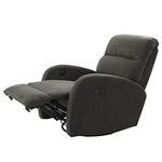 Bear Off Slimline Fabric Hard Armrest Single Seat Electric Recliner with Single Motor, Rocking and Revolving Functions (Charcoal)