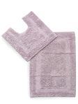 SASHAA WORLD Solid Anti Skid Bathmat and Contour Set (50 X 80 CM, Lilac),(Pack of 2)