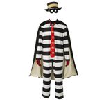 Xpsivponi Men's Hamburger Thief Costume 6 PCS Cartoon Characters Halloween Cosplay Outfit (Z2787, M)