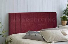 Divan Bed Headboard Rio Padded Chenille Fabric with Supplied Struts and Bolts (Plum, Double 4 Feet 6 Inches, Height 20 Inches)