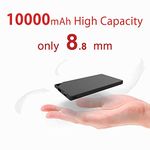 TNTOR 10000mAh Power Bank, 8.8 mm Slim Power Bank with 3 Ports, Compatible for iPhone Samsung Huawei Xiaomi Android