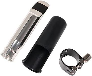 Yibuy Silver 9# Size Jazz Tenor Saxophone Mouthpiece Set for Beginners Saxophonists