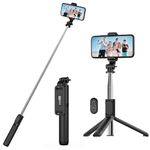 Selfie Stick, 4 in 1 Selfie Stick Tripod, 40 Inch 101cm Extendable and Portable Selfie Stick with Detachable Wireless Remote & Tripod Stand Compatible with iPhone 14 13 12 11/Galaxy/Huawei, etc.