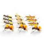 Grasshopper Trout Fly Fishing Flies Assortment Dropper Hopper Foam Body 12 Flies 4 Patterns Trout Fly Collection