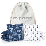 Play Platoon Professional Cornhole Bags - Set of 8 Regulation All Weather Double Sided - Sticky Side/Slick Side Bean Bags for Pro Corn Hole Game, Slick Duck Canvas & Sticky Suede Side - Boat