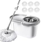 BOOMJOY Spin Mop and Bucket with Wr
