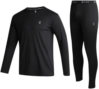 Spyder Men's Thermal Underwear Set - 2 Piece Brushed Back Fleece Lined Long Johns Base Layer Set for Men (Sizes: S-XL), Size Small, Black