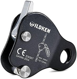 WILDKEN Climbing Ascender Fall Protection Belay Device Climbing Rope Grab for Rock Climbing Mountaineering Tree Arborist Expedition Caving Rescue Aerial Work (Black)