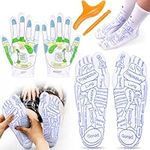 Reflexology Socks with Massage Tool, Acupressure Reflexology Socks Gloves, Acupoint Socks Set, Reflexology Foot Massager Socks for Relief Stress and Pain