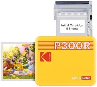 KODAK Mini 3 Retro 4PASS Portable Photo Printer (3x3 inches) + 8 Sheets, Yellow