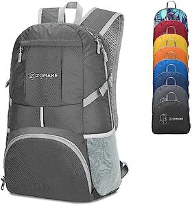 ZOMAKE 35L Mochila Plegable Ligera - Mochilas de Senderismo Pequeña Mochila Para Hombre Mujer Viaje Trekking Deporte(Gris)