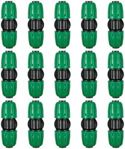 1/2 inch Tubing Straight Coupling(1/2" ID x0.6-0.63" OD) Pond Irrigation Tubing Fittings - Barbed Locked Nuts Connectors (15PCS)
