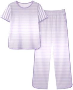 Yoofoss Girls pajamas loose fit Short Sleeve Long Pants Toddler Girls Clothes Size 14