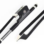 VingoBow Carbon Fiber Cello Bow Natural BLACK Mongolia Horsehair DEEP and POWERFUL Tone Nice Design 4/4 Size Black Color Art No.100CB