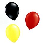 Toyland 30 BELGIUM EURO BALLOONS - BLACK, YELLOW & RED 12" LATEX