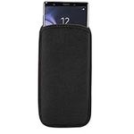 DFV mobile - Waterproof and Shockproof Neoprene Sock Cover, Slim Carry Bag, Soft Pouch Case for ZTE Z820 Obsidian LTE - Black