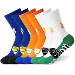 HYCLES Kids Basketball Socks 3 Pairs for Boys and Girls 6-16 Years Youth Soccer Football Rugby Socks Young Athletes Premium Quality, Moisture-Wicking, and Durable 13-16 years