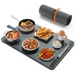 Warming Mat for Food, iTRUSOU 24"x16" Electric Warming Tray with 400W High-Power, 7-Level Temp，1–99H Timer & Built-In Strap - Rollable Large Food Warming Mat for Parties & Buffet