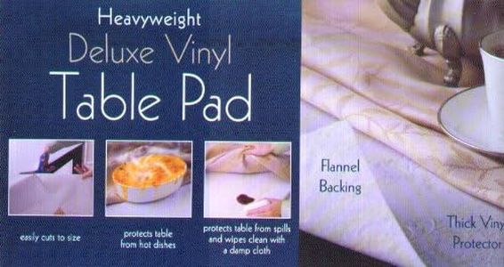 Benson Mills Deluxe Heavy Duty Vinyl Table Pad, Premium Table Protector, Waterproof with Flannel Backing, Quilted Design and Customizable (Off-White, 70" Round)
