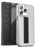 Encased Finger Loop Case Designed for iPhone 14 PRO Case with Hand Strap Phone Holder (Screen Protector Included) - Crystal Clear