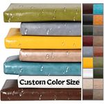 Custom Bench Cushion, Long Chair Seat Pads, PU Leather Waterproof Cushion with Zipper, Custom Cushion for Indoor Furniture and Garden Bay Window Patio (Yellow)