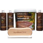 Garden Furniture Restoration & Maintenance Kit - Cleans and Restores All Outdoor Furniture - Contains Teak Oil, Teak Cleaner, and Teak Brightener, Plus All Accessories