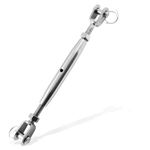 Suiwotin M10 Turnbuckle Stainless Steel Jaw and Jaw Turnbuckle Rigging Screw, Closed Body Turnbuckle Jaw for Marine Grade Pack of 1