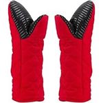 Puppet Oven Mitts Red Cotton Silico